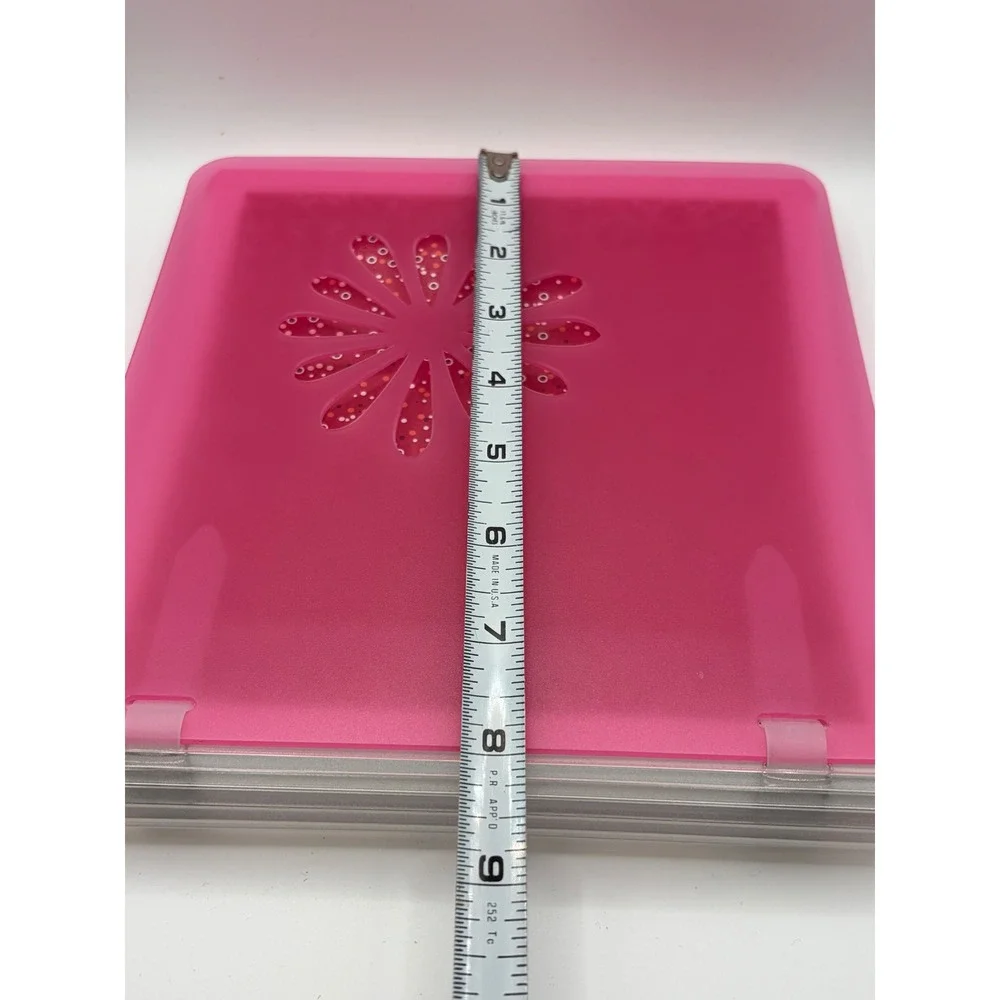 Creative Memories Pink Daisy 8x8 Scrapbook Album Translucent Cover Pink Red